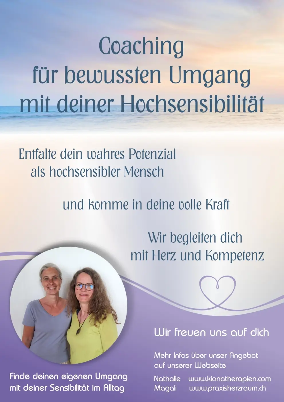 Begleitung für hochsensible Menschen Flyer Begleitung Hochsensible Menschen von Magali und Nathalie